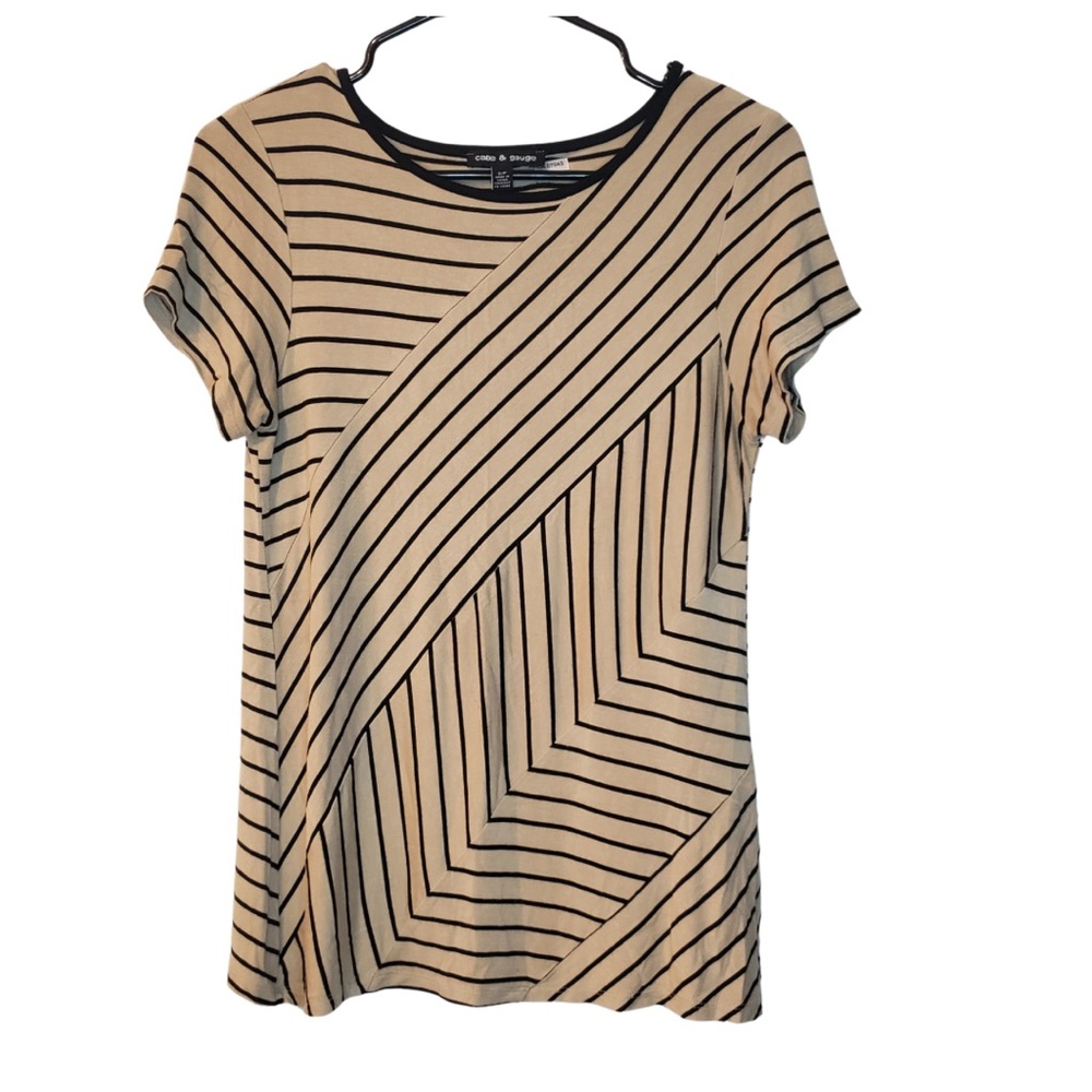 Cable & Gauge Short Sleeve Shirt Tunic Woman Top Small